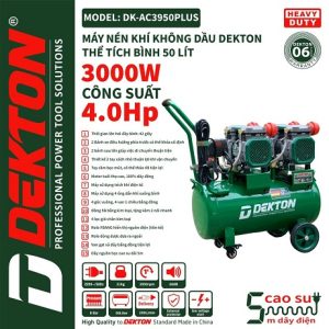 máy bơm hơi không dầu 50 lít dekton dk ac3950plus